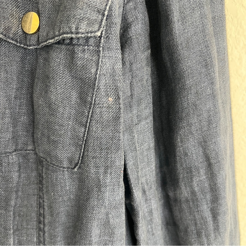 Chico’s Indigo Linen Utility Jacket Size Large - Picture 8 of 10